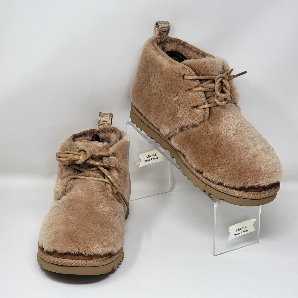 UGG Neumel Cozy Sheepskin Chukka Boot Chestnut Brown Women Sz Multi 1123665 New